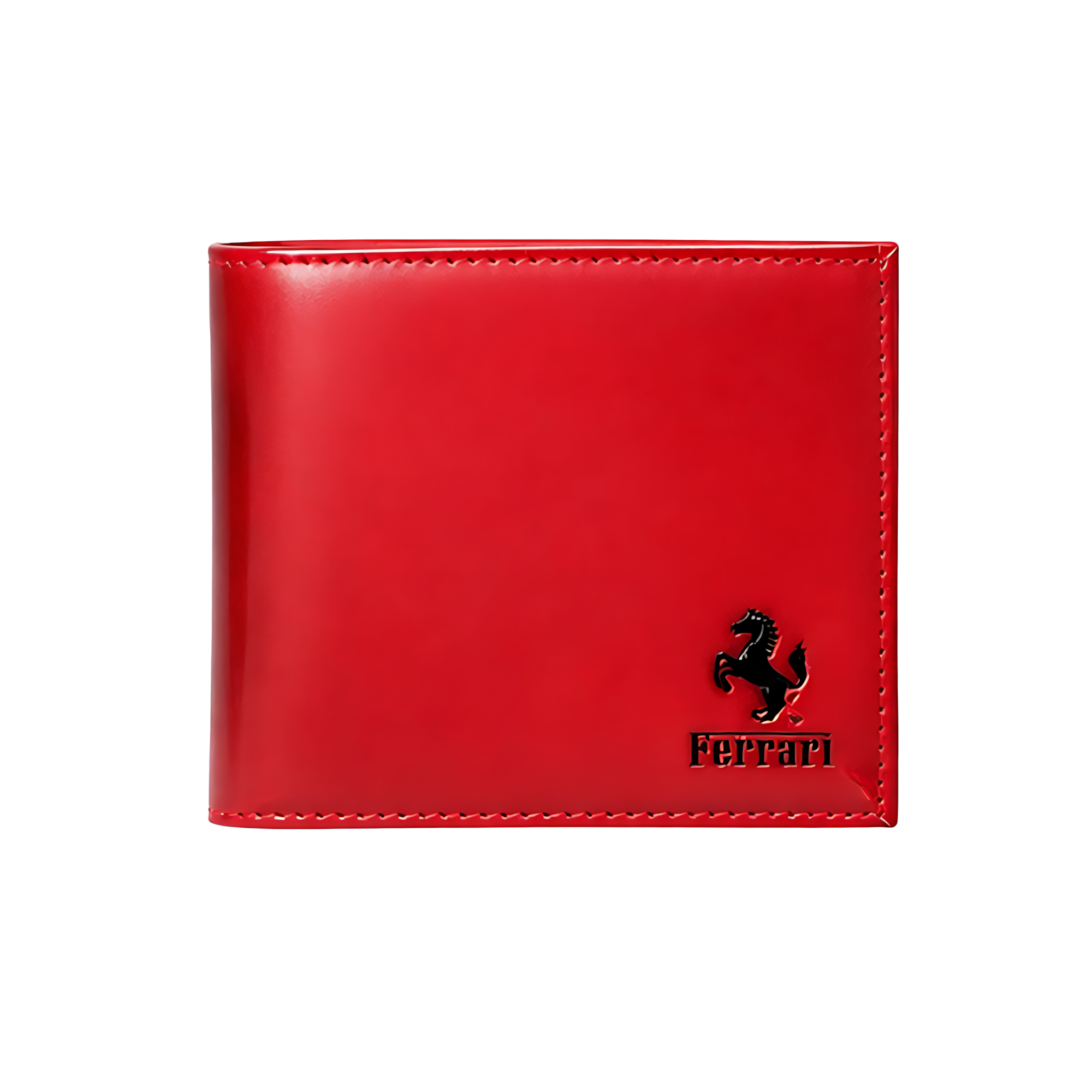 Ferrari Bi Fold Red Leather Horse Wallet – Red & Leather