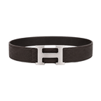 Hermès Dark Brown Silver Logo Belt – Brown & Silver & Dark Brown