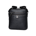 Louis Vuitton Black Leather LV Crossbody Bag – Black & Leather