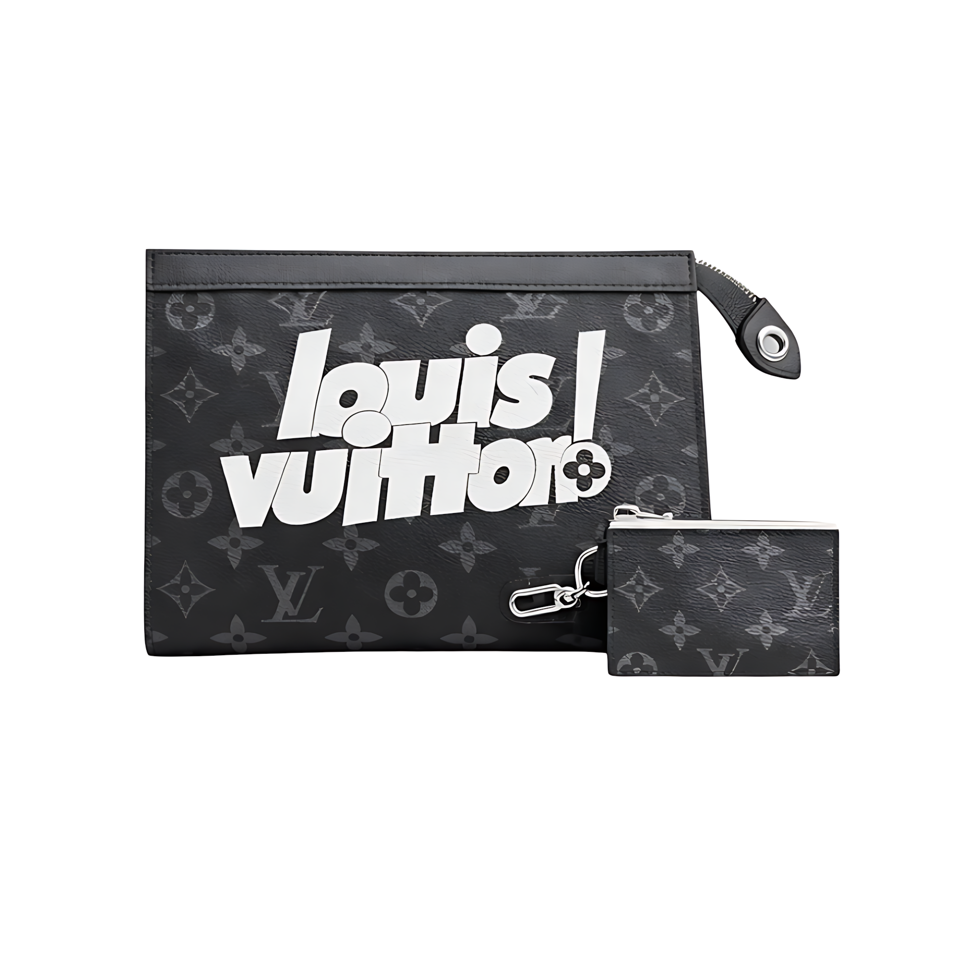 Louis Vuitton Black Grey Black LV Pouch – Black & Grey