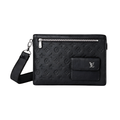 Louis Vuitton Black Canvas Wrist Pouch – Black & Canvas