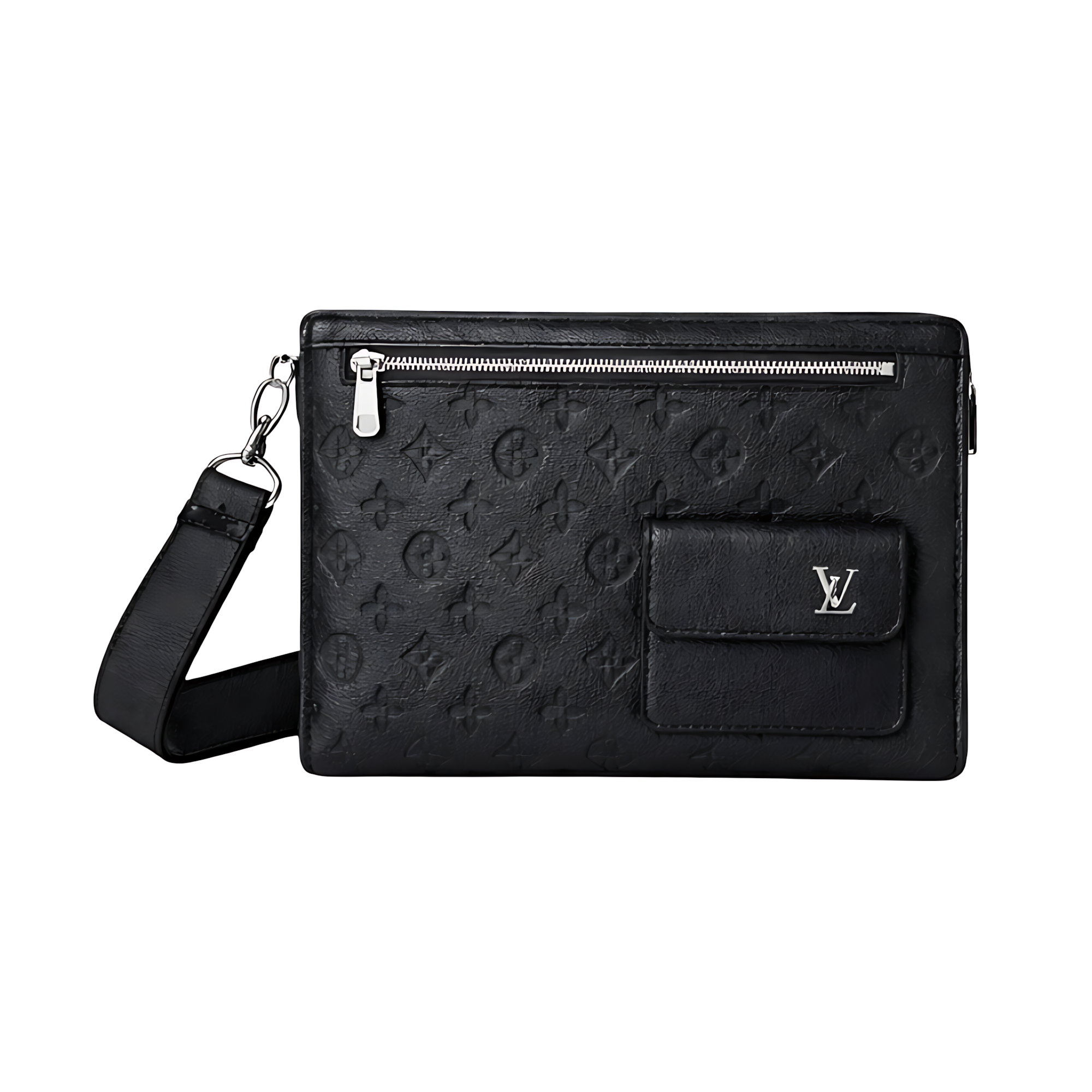 Louis Vuitton Black Canvas Wrist Pouch – Black & Canvas