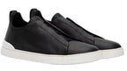 Zegna Triple Stitch Black Leather Sneaker – Men’s Edition