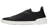 Zegna Triple Stitch Black Leather Sneaker – Men’s Edition