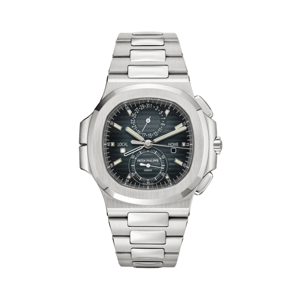 Patek Philippe Nautilus Time Sunburst Blue Dial Watch – Blue & Dial