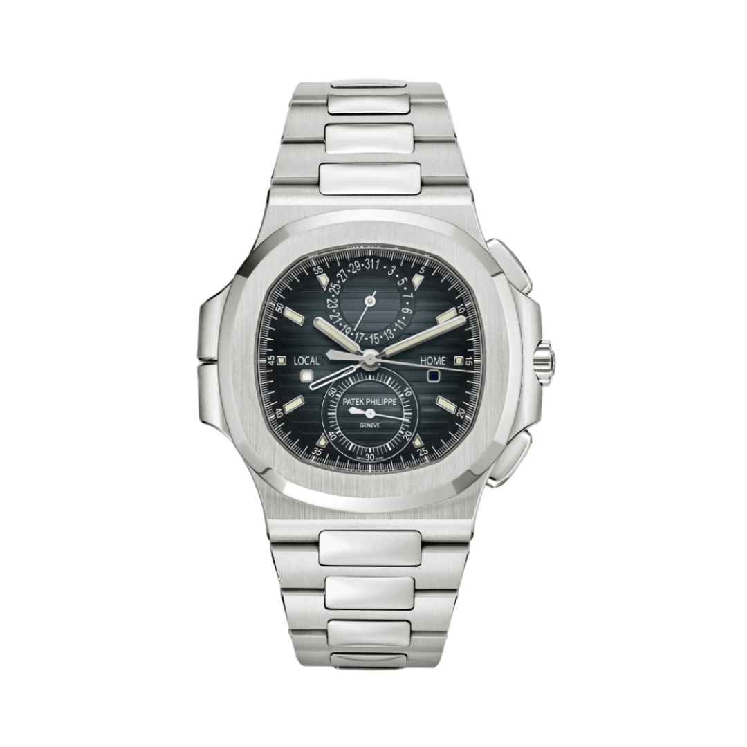 Patek Philippe Nautilus Time Sunburst Blue Dial Watch – Blue & Dial