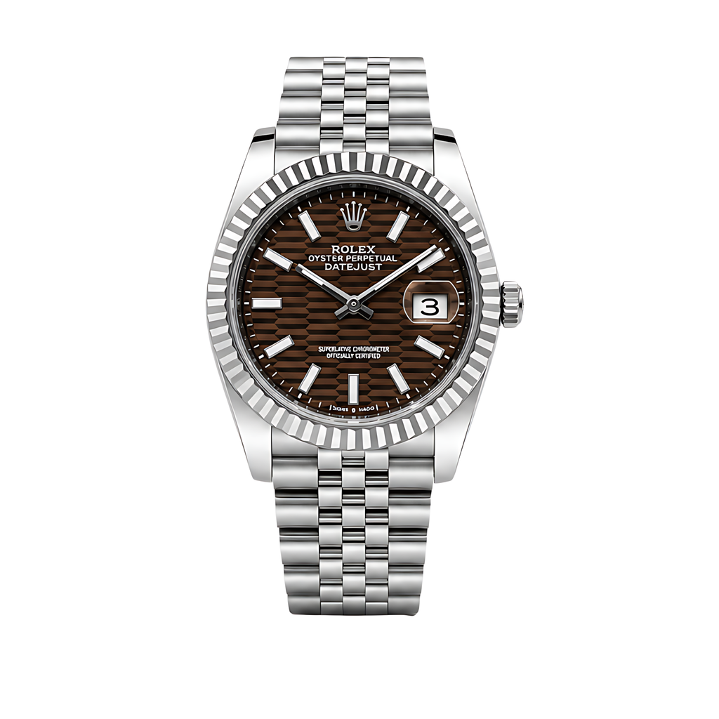 Rolex Datejust Brown Waffle Dial Silver Watch – Brown & Silver & Waffle