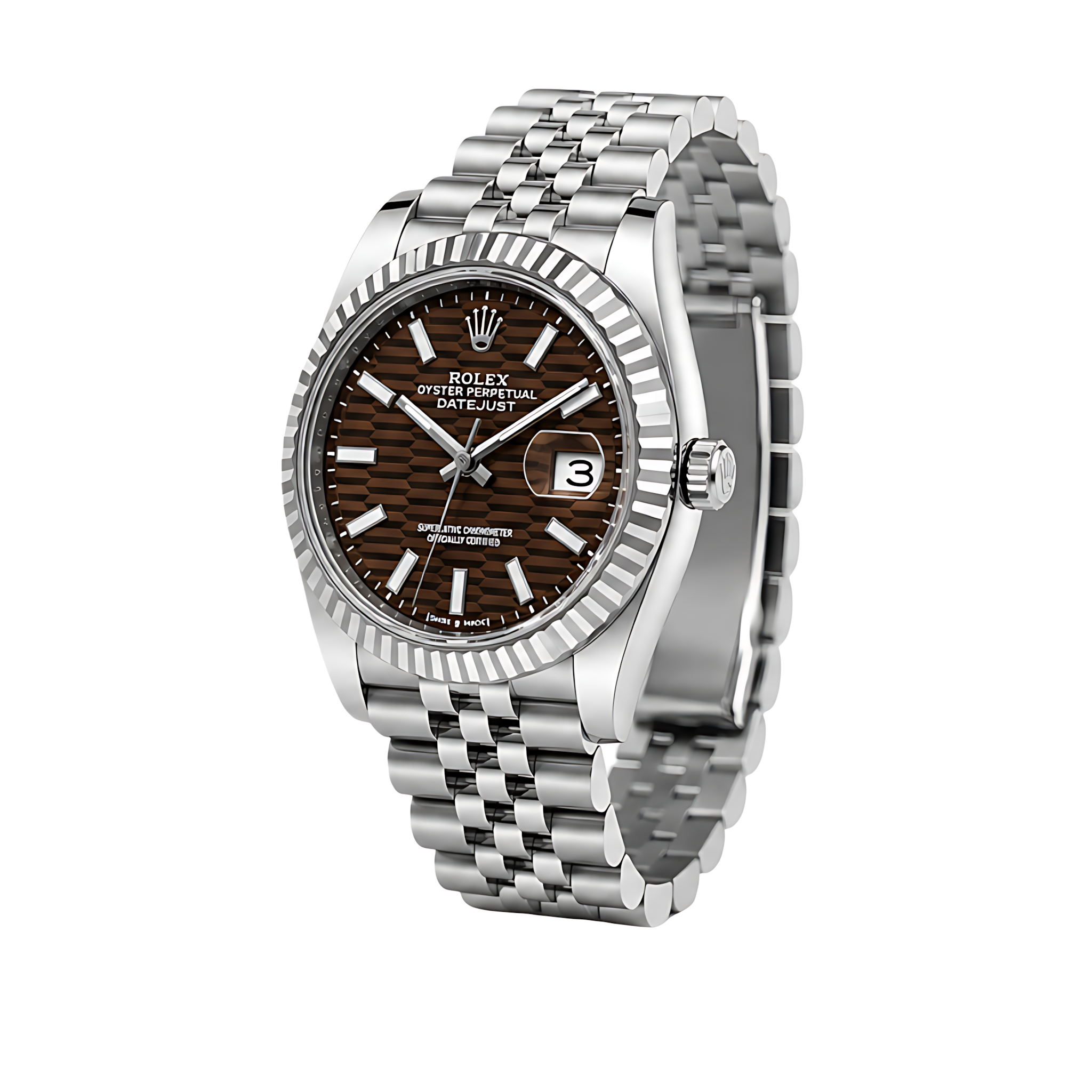Rolex Datejust Brown Waffle Dial Silver Watch – Brown & Silver & Waffle