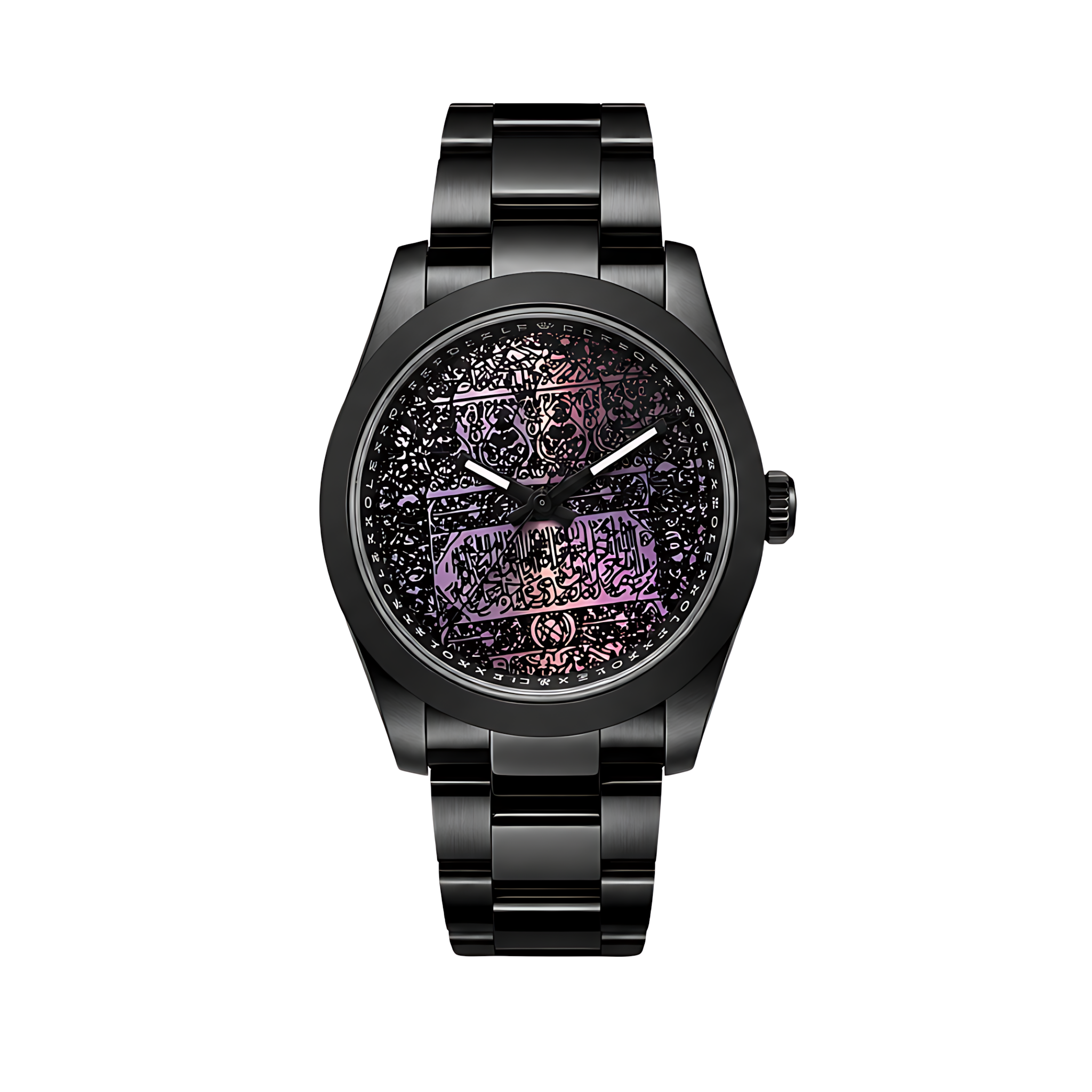 Rolex Milgauss Arabic Purple Dial Matte Black Watch – Black & Matte Black & Dial