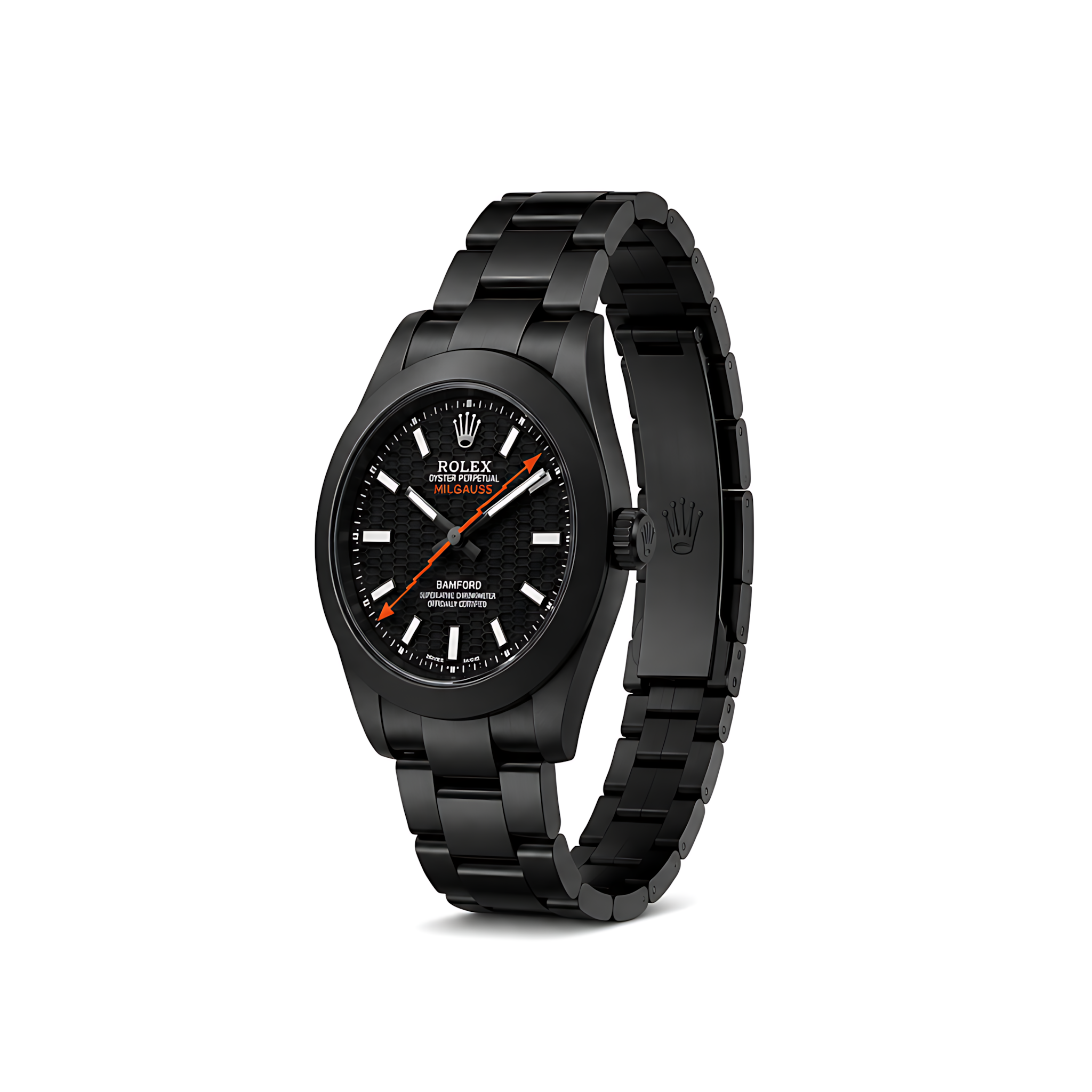 Rolex Milgauss Bamford Honeycomb Dial Matte Black Watch – Black & Matte Black & Dial