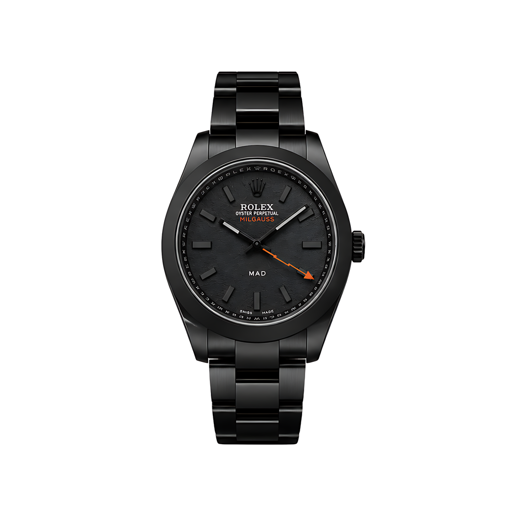 Rolex Milgauss MAD Paris Edition Matte Black Watch – Black & Matte Black