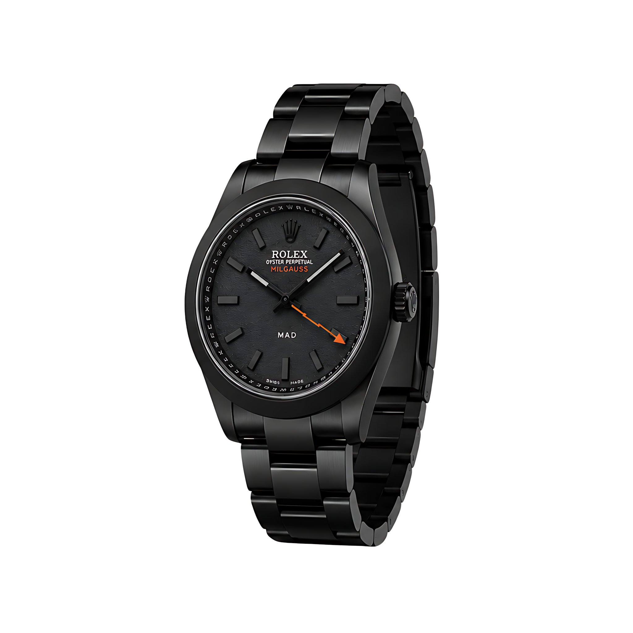 Rolex Milgauss MAD Paris Edition Matte Black Watch – Black & Matte Black
