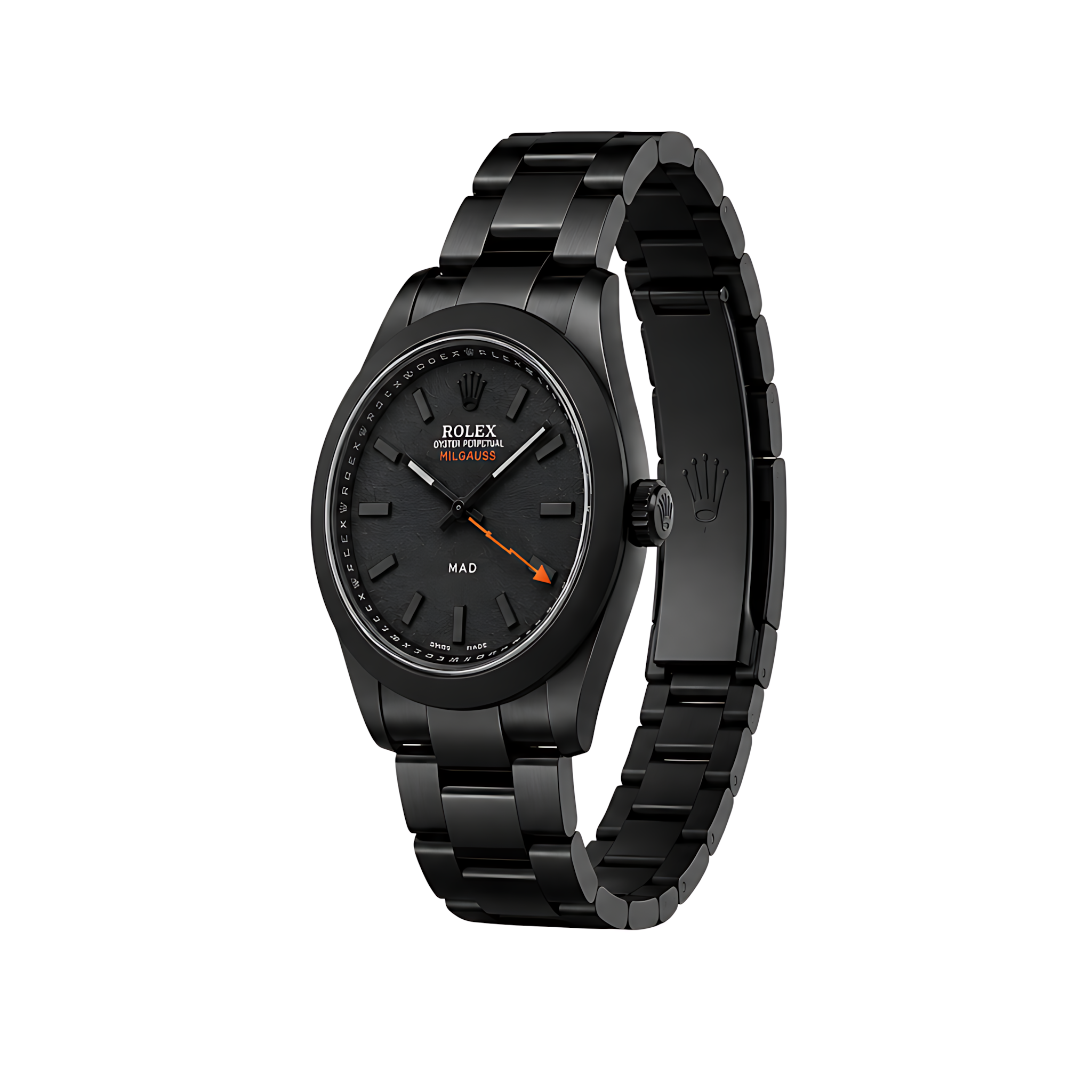 Rolex Milgauss MAD Paris Edition Matte Black Watch – Black & Matte Black