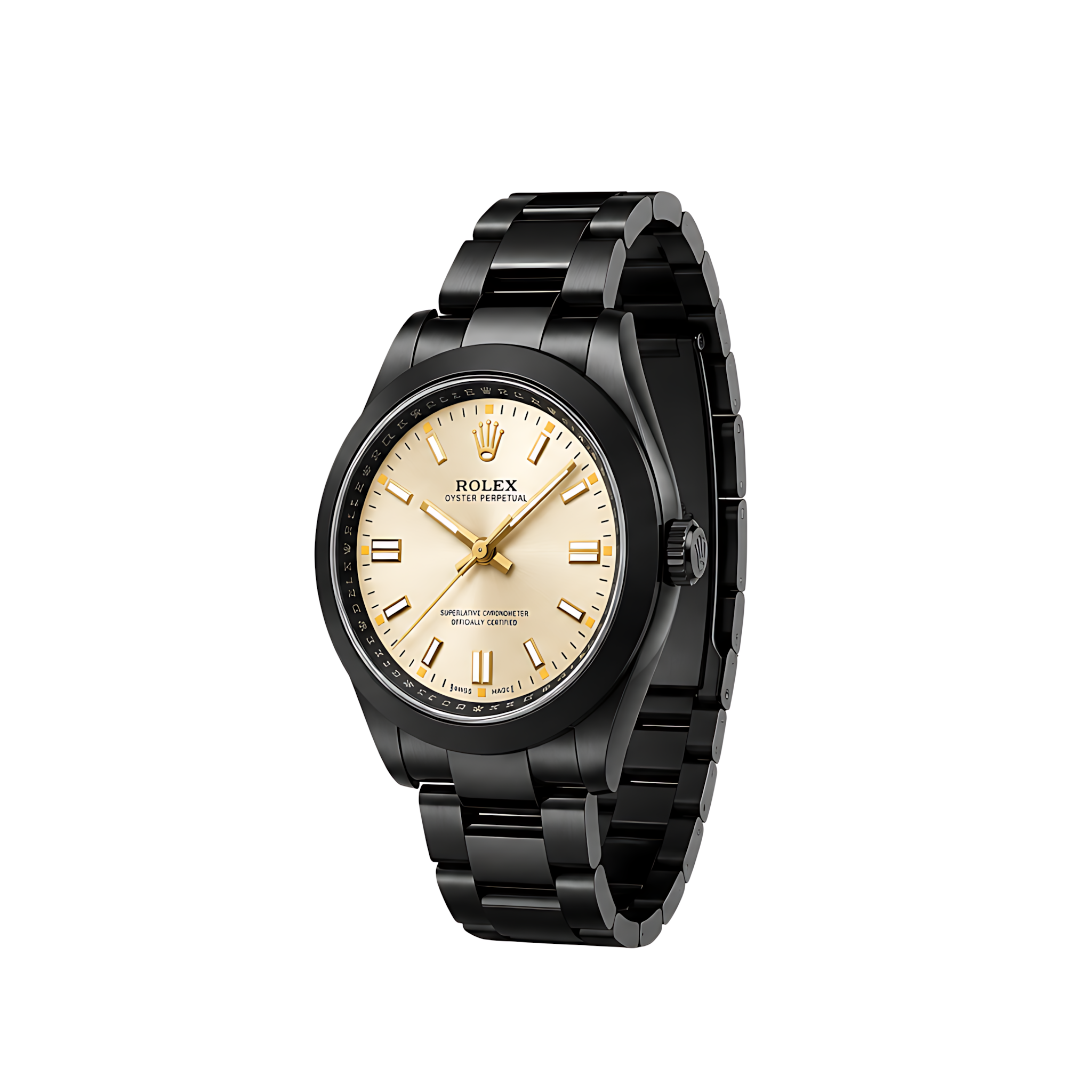 Rolex Milgauss Yellow Dial Matte Black Watch – Black & Yellow & Matte Black