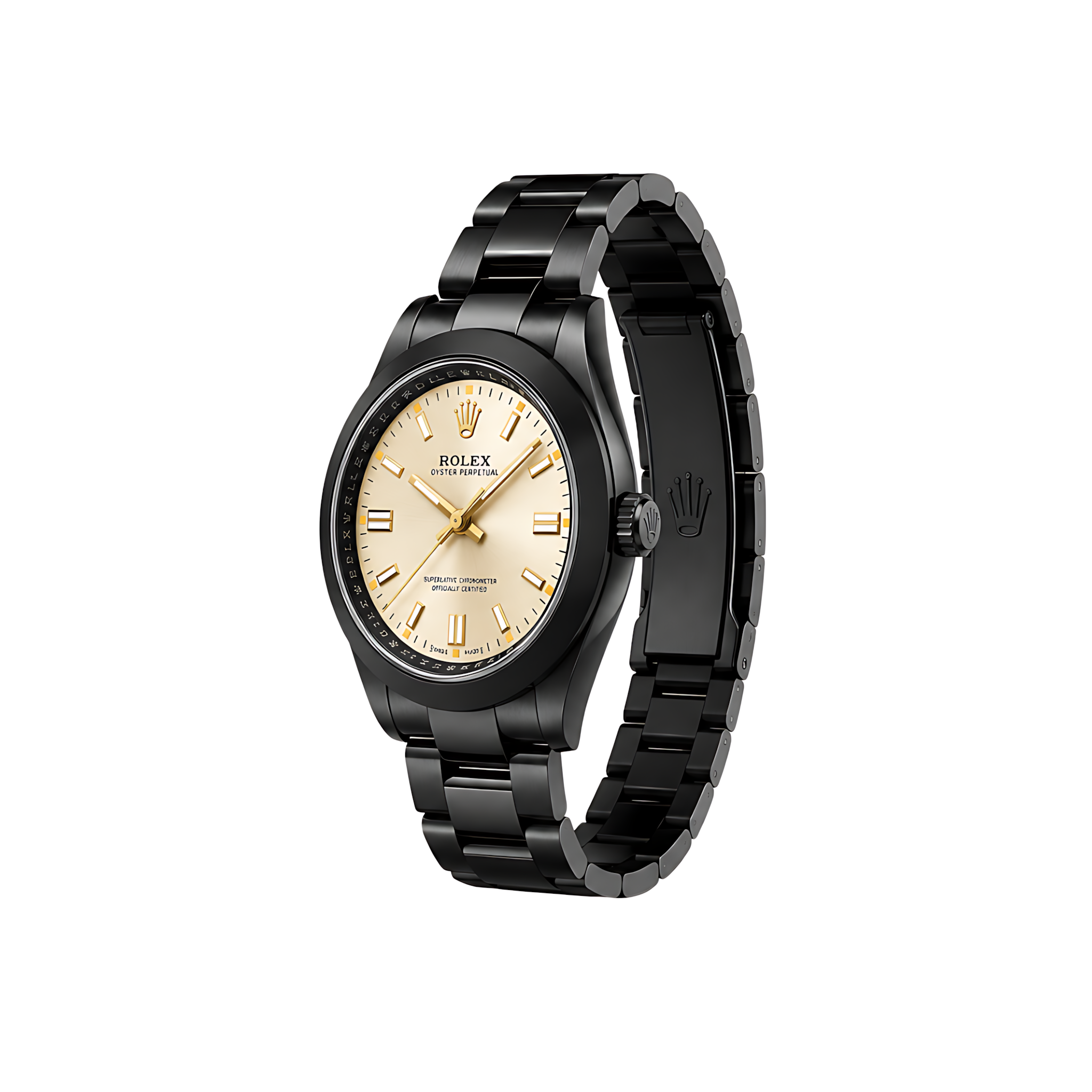 Rolex Milgauss Yellow Dial Matte Black Watch – Black & Yellow & Matte Black
