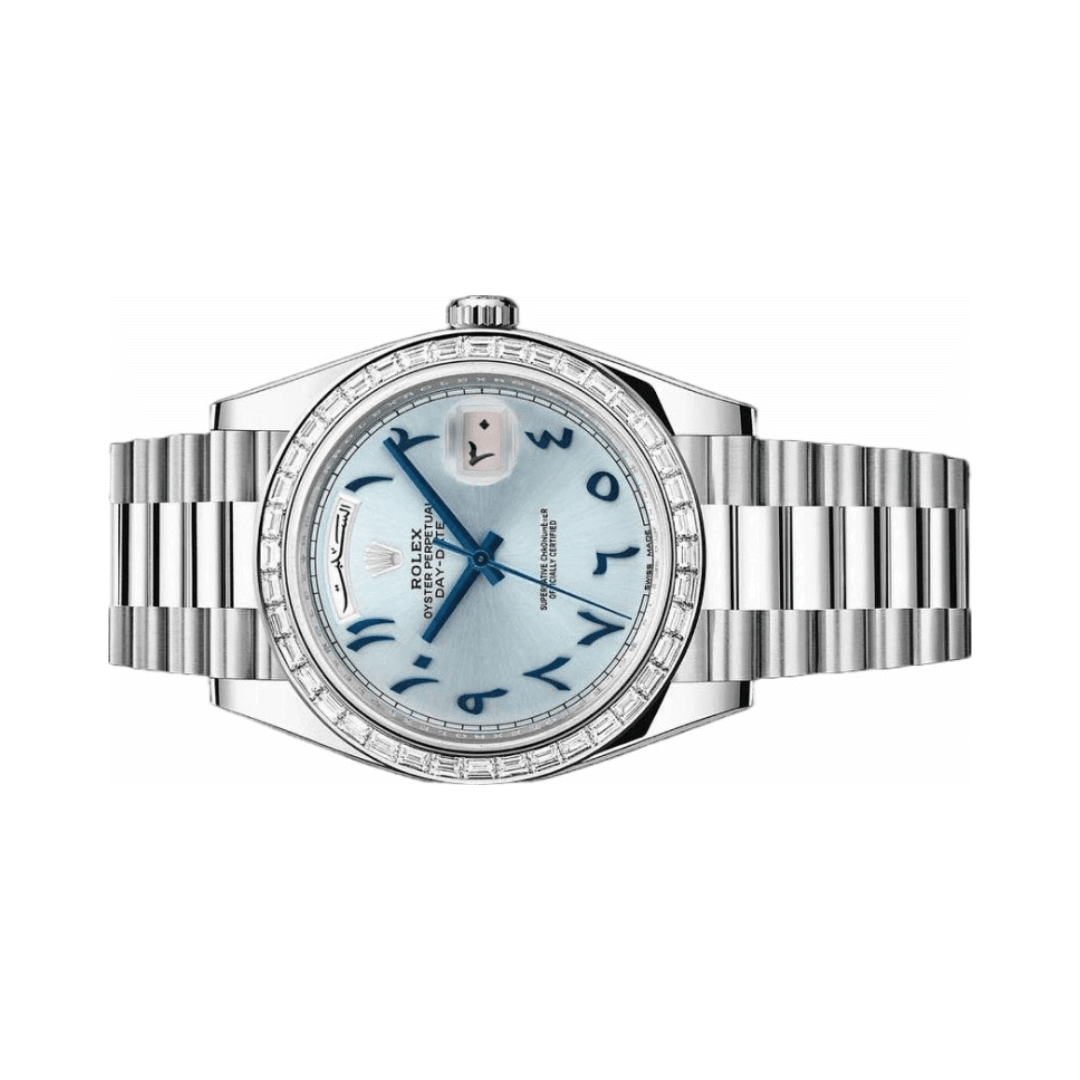 Rolex Numerals Ice Blue Dial Watch – Blue & Dial