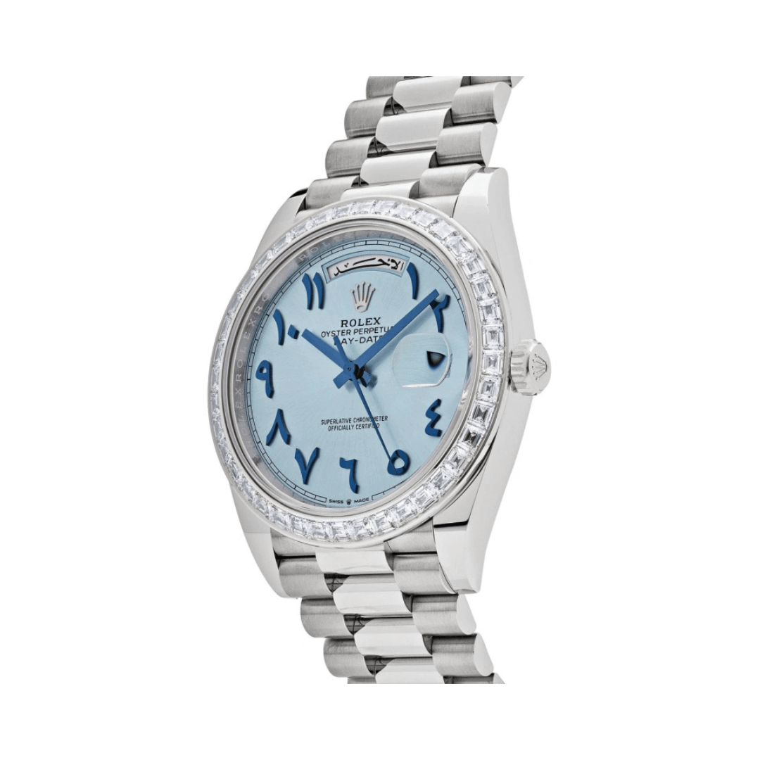 Rolex Numerals Ice Blue Dial Watch – Blue & Dial