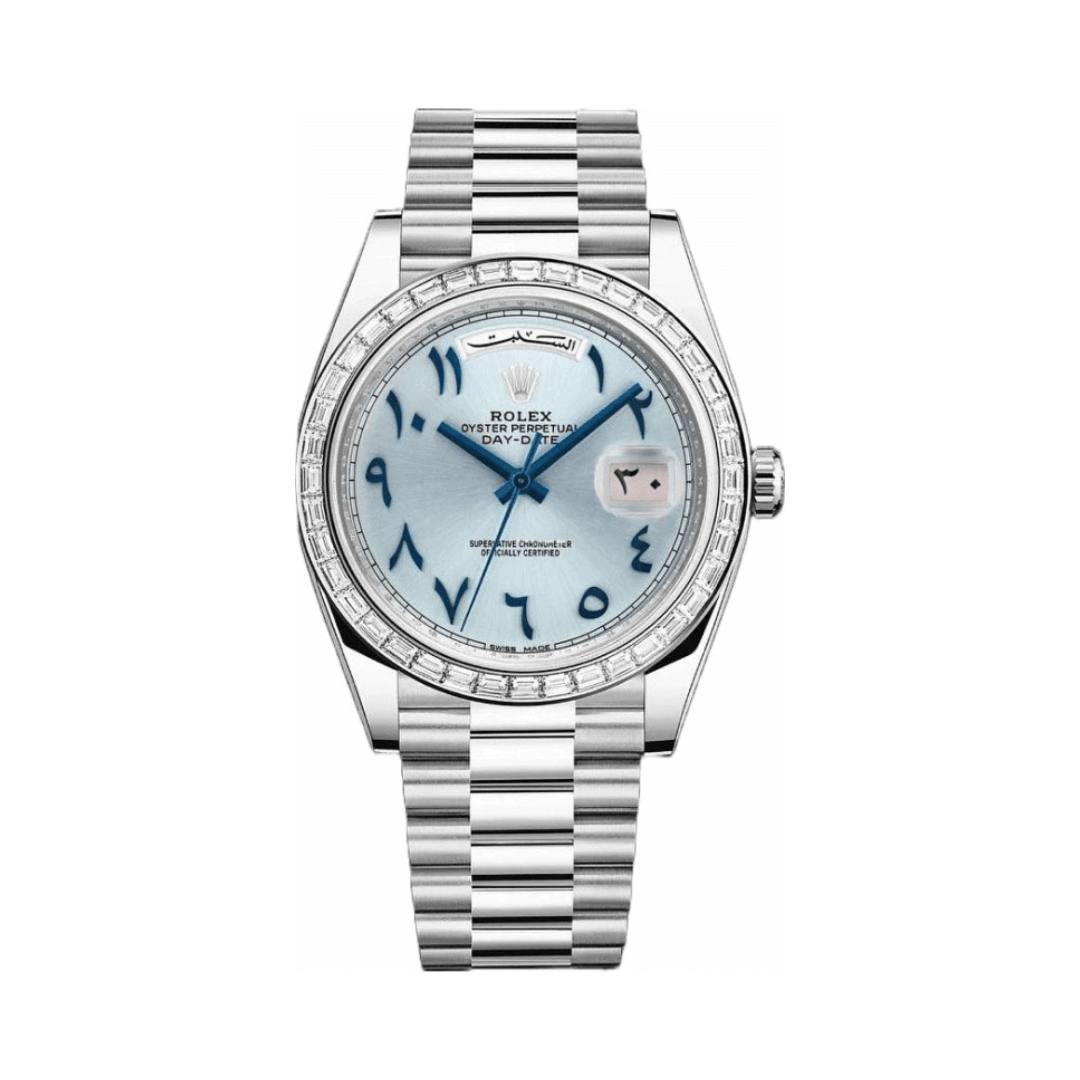 Rolex Numerals Ice Blue Dial Watch – Blue & Dial