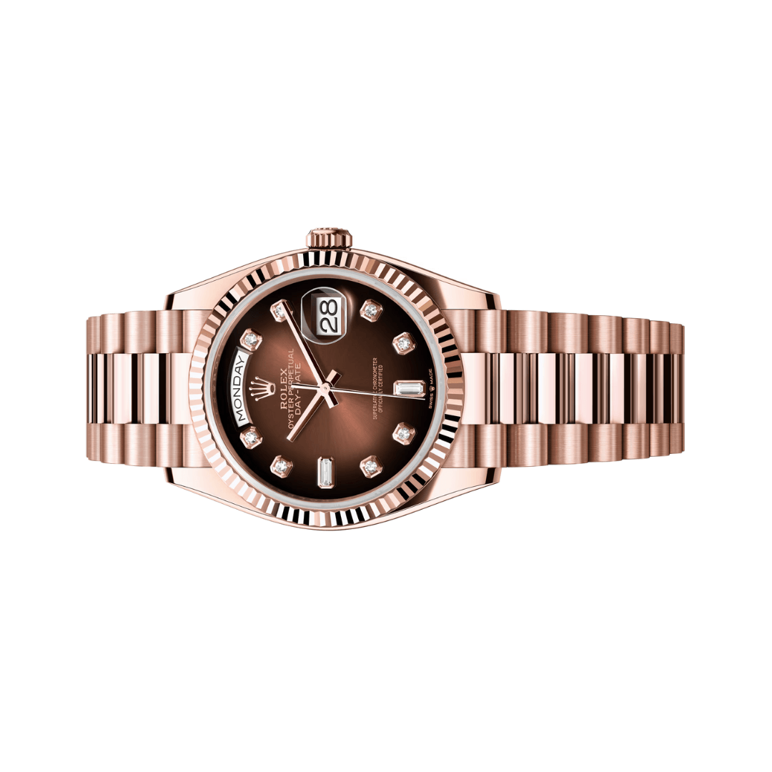 Rolex Day-Date Brown Ombré Diamond Dial Watch – Brown & Diamond & Dial