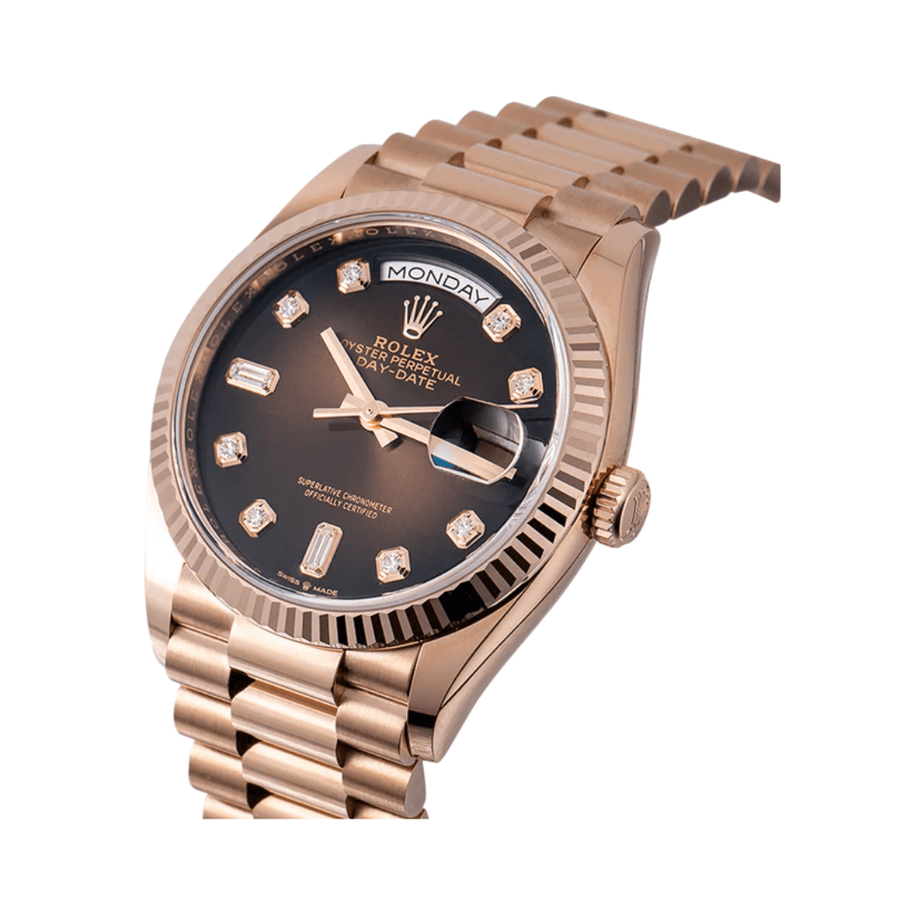 Rolex Day-Date Brown Ombré Diamond Dial Watch – Brown & Diamond & Dial