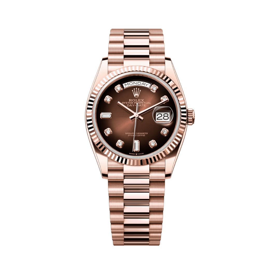 Rolex Day-Date Brown Ombré Diamond Dial Watch – Brown & Diamond & Dial