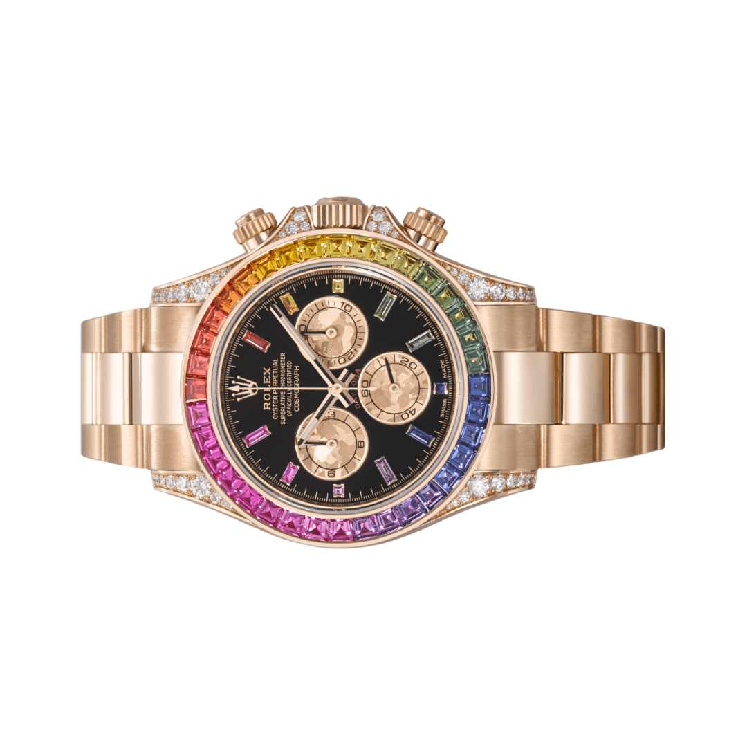 Rolex Rainbow Black Dial Watch – Black & Dial