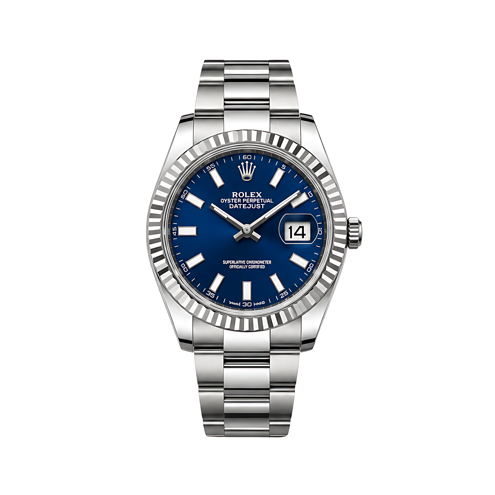 Rolex Datejust Blue Dial Fluted Bezel Silver Watch – Silver & Blue & Dial