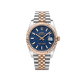 Rolex Datejust Blue Waffle Dial Two Tone Rose Gold Watch