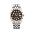 Rolex Datejust Brown Dial Fluted Bezel Silver Watch – Brown & Silver & Dial