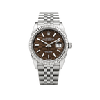 Rolex Datejust Brown Dial Fluted Bezel Silver Watch – Brown & Silver & Dial