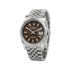 Rolex Datejust Brown Dial Fluted Bezel Silver Watch – Brown & Silver & Dial
