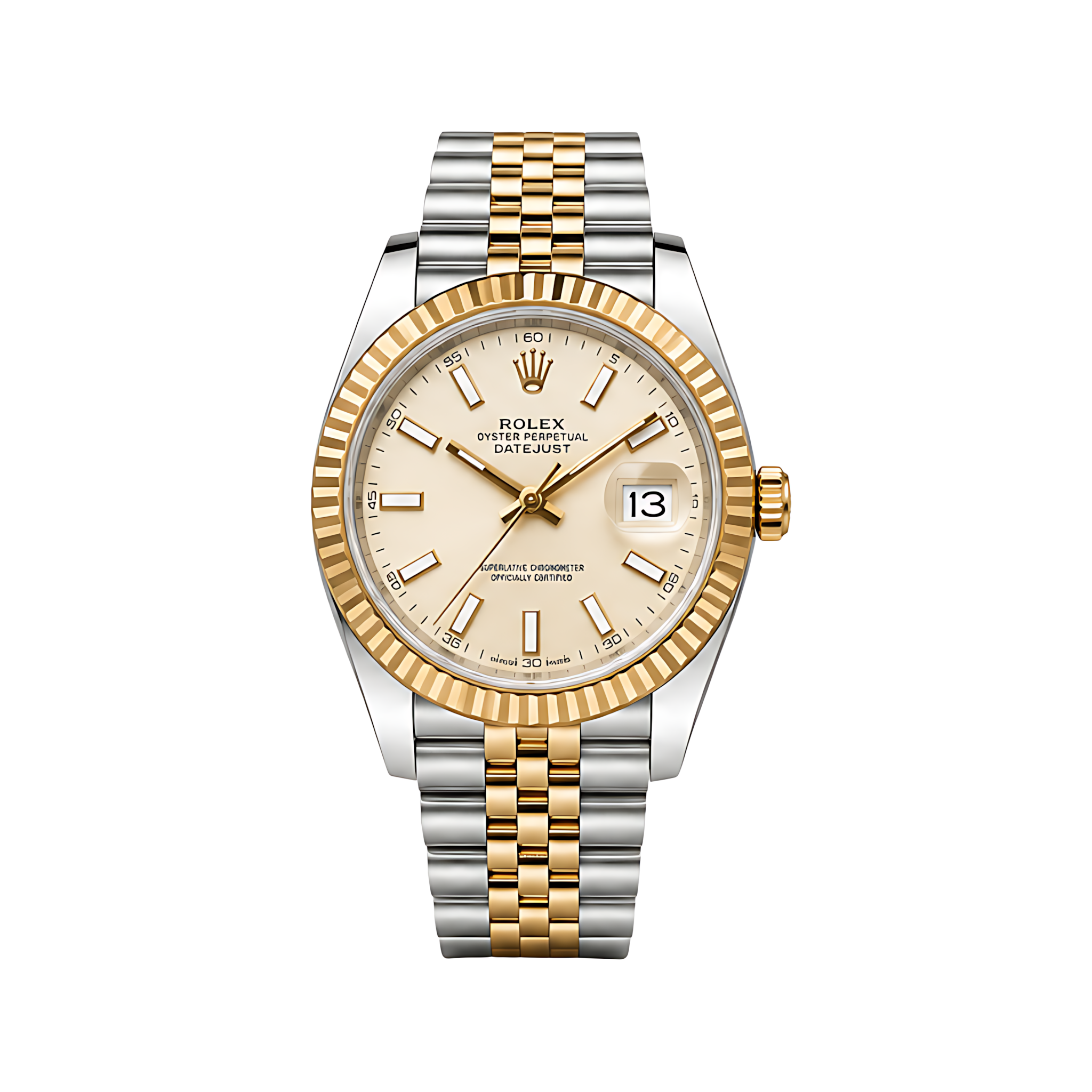 Rolex Datejust Champagne Dial Two Tone Silver Gold Watch