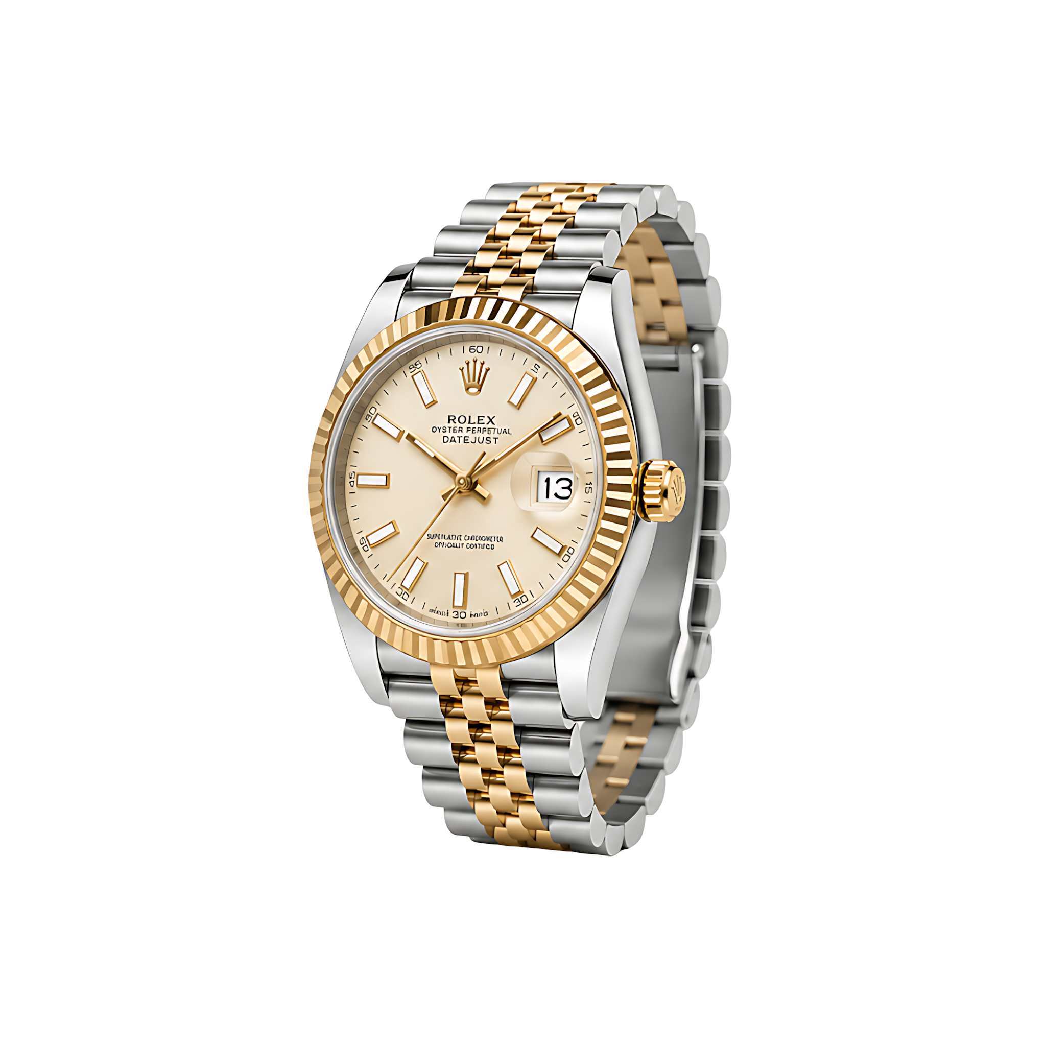 Rolex Datejust Champagne Dial Two Tone Silver Gold Watch