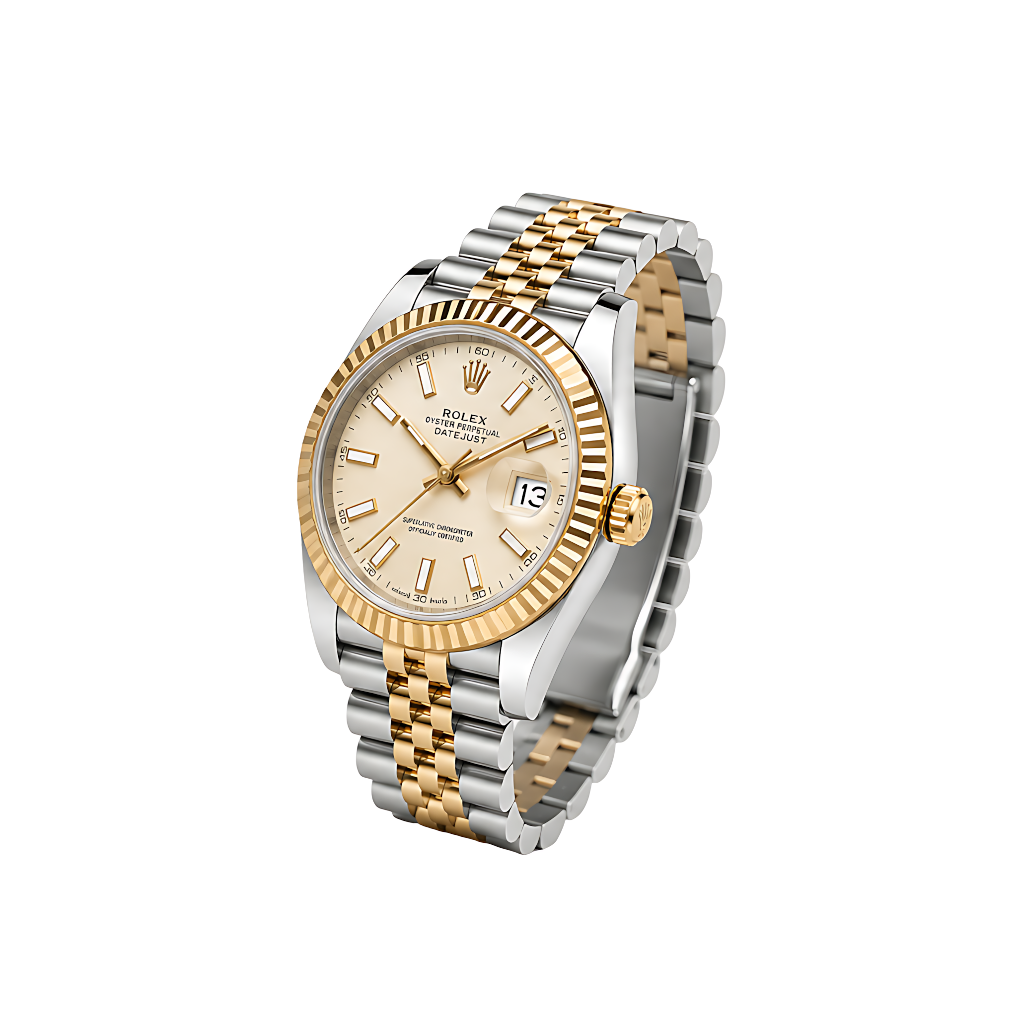 Rolex Datejust Champagne Dial Two Tone Silver Gold Watch