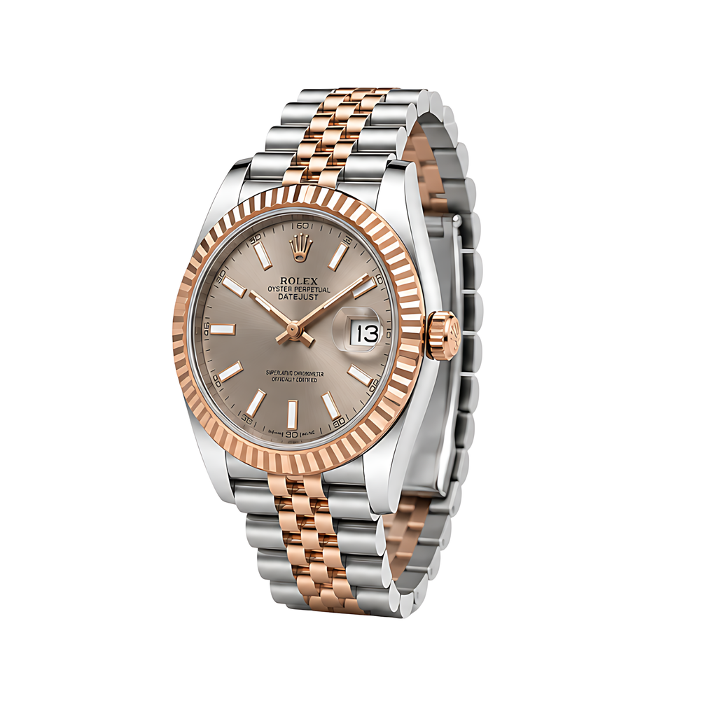 Rolex Datejust Sundust Dial Two Tone Rose Gold Watch