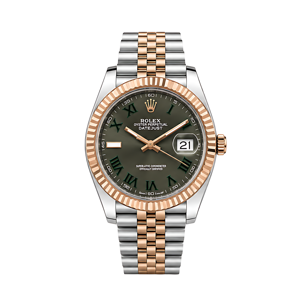 Rolex Datejust Wimbledon Dial Two Tone Rose Gold Watch