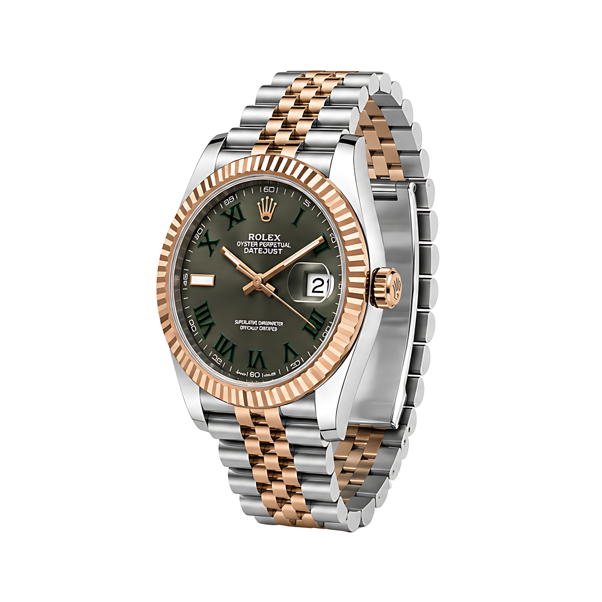 Rolex Datejust Wimbledon Dial Two Tone Rose Gold Watch