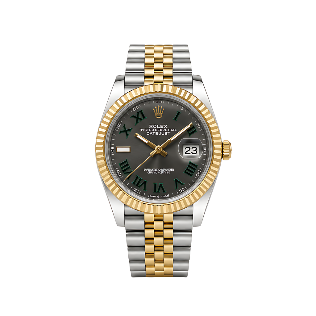 Rolex Datejust Wimbledon Dial Two Tone Silver Gold Watch