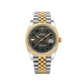 Rolex Datejust Wimbledon Dial Two Tone Silver Gold Watch