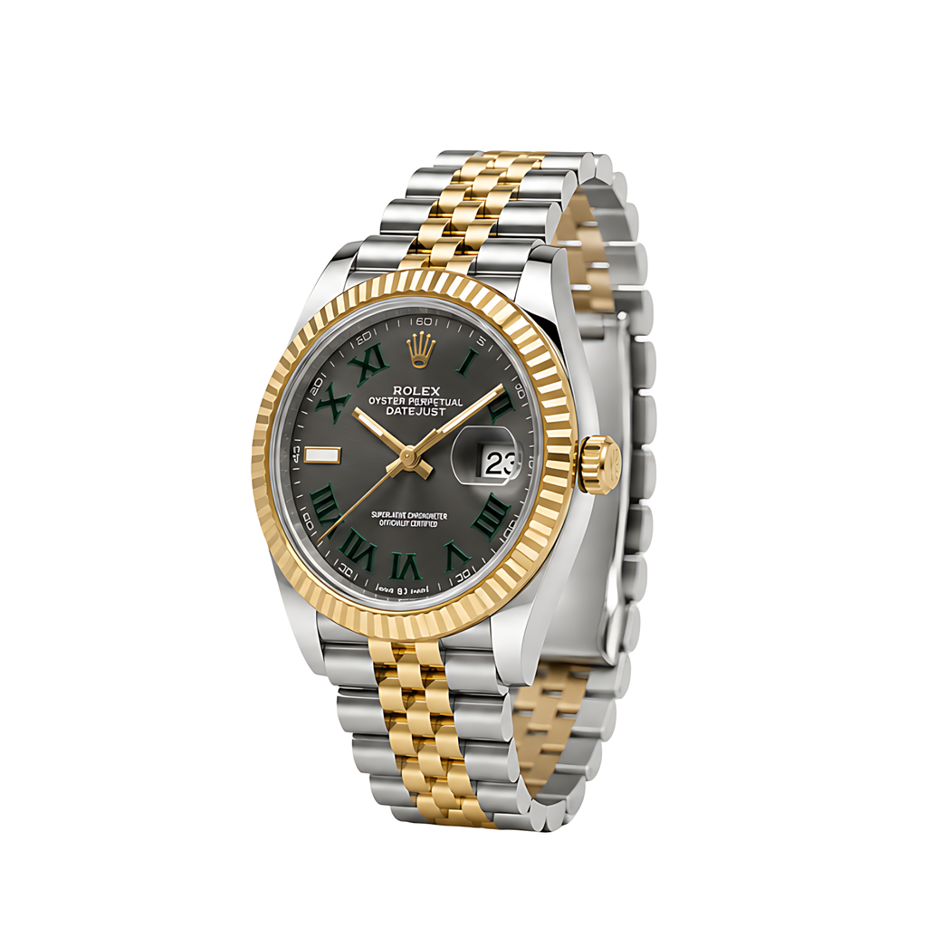 Rolex Datejust Wimbledon Dial Two Tone Silver Gold Watch