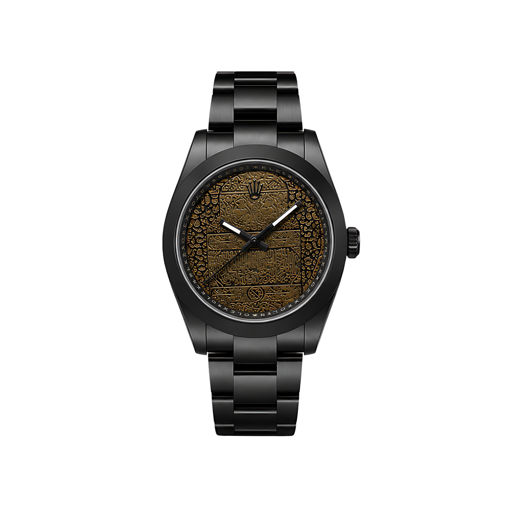 Rolex Milgauss Arabic Gold Dial Matte Black Watch – Black & Gold & Matte Black