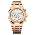 Audemars Piguet Royal Oak Selfwinding Chronograph Pink Gold Silver Dial Watch