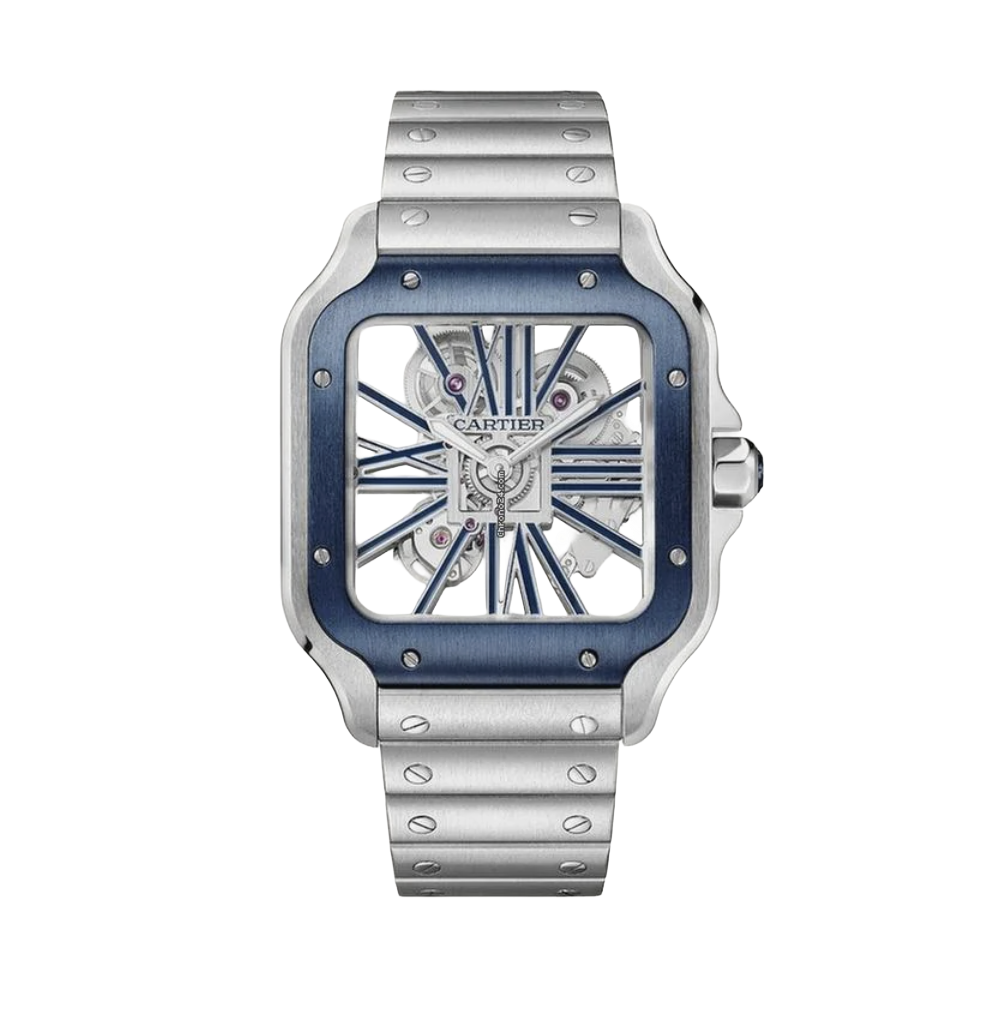Cartier Santos de Skeleton Blue Watch – Blue & Skeleton