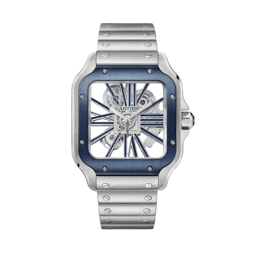 Cartier Santos de Skeleton Blue Watch – Blue & Skeleton