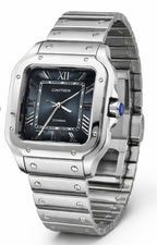 Cartier Santos de Steel Blue Dial Watch – Blue & Dial