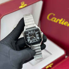 Cartier Santos de Steel Black Dial Watch – Black & Dial