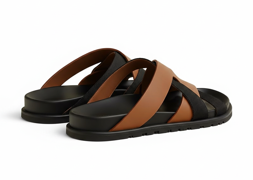 Hermès Kazimir Natural & Black Sandal – Men’s Edition