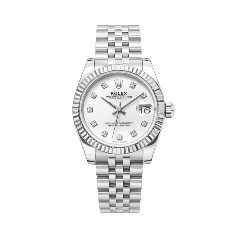 Rolex Datejust White Diamond Dial Watch – White & Diamond & Dial