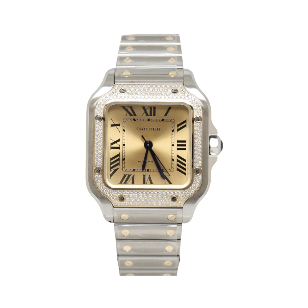 Cartier Santos de Two-Tone Yellow Dial Watch – Yellow & Dial