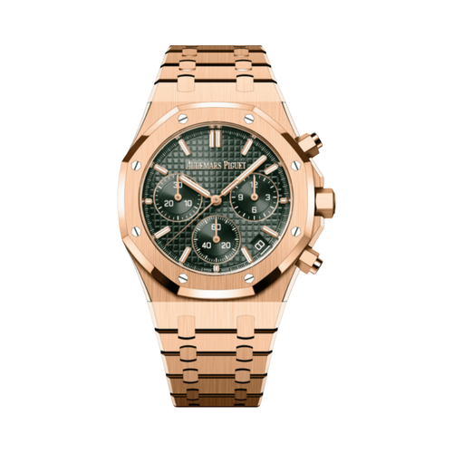Audemars Piguet Royal Oak Selfwinding Chronograph Stainless Gold Steel Green Dial Watch